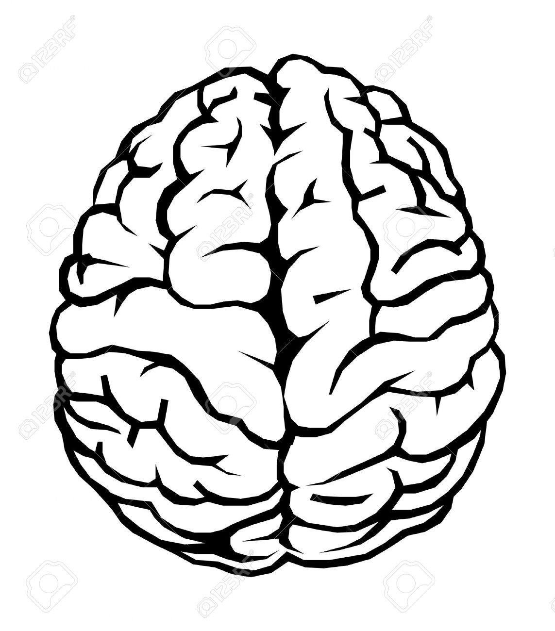 Brain clipart printable. Black and white diagram