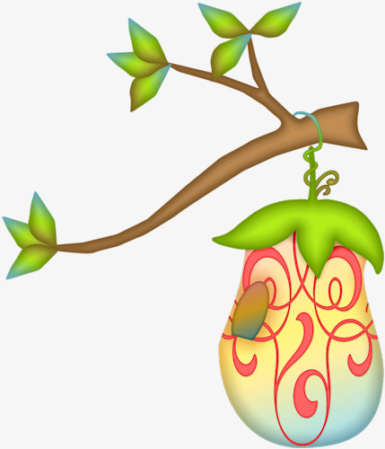 Creative branches nest green. Branch clipart animation