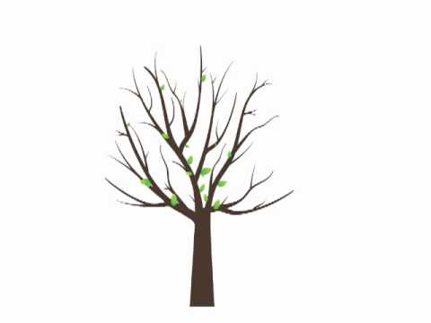 Branch clipart animation. Growing apple tree 