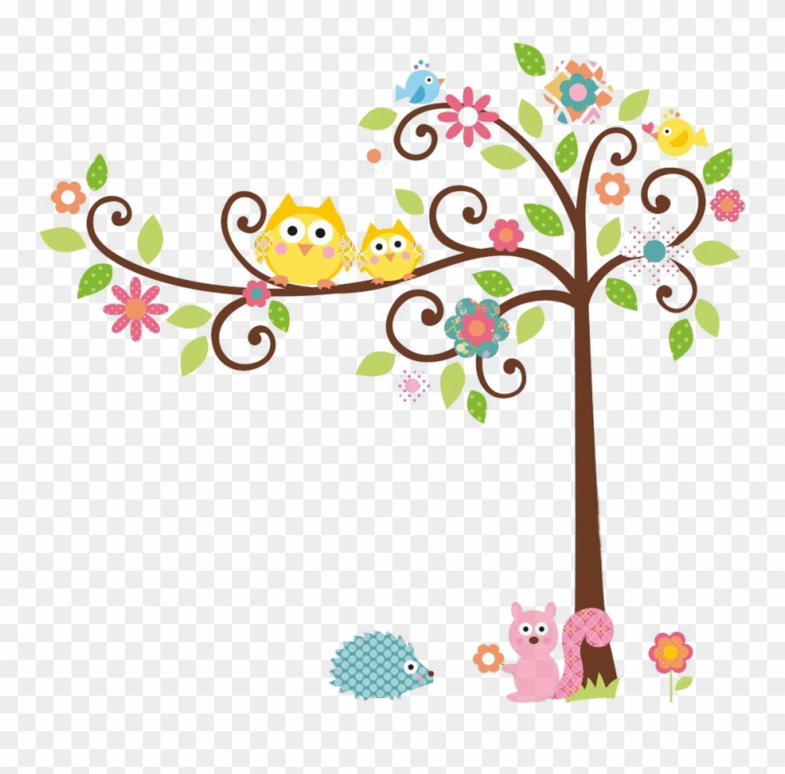Cute owl on rigybdoil. Owls clipart tree clipart