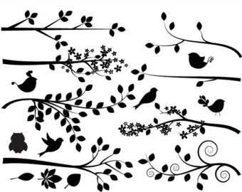 Branch clipart silhouette. Etsy 