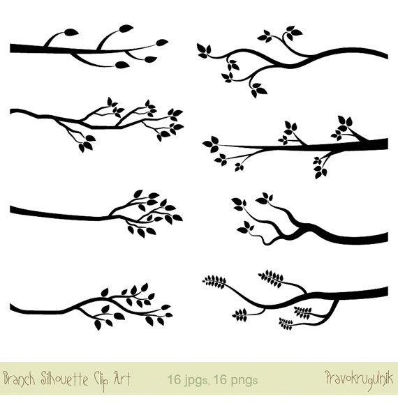 Black clip art tree. Branch clipart silhouette