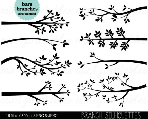 Branch clipart silhouette. Tree clip art 