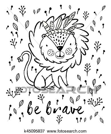 brave clipart black and white