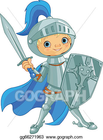 Eps illustration fighting knight. Brave clipart cartoon