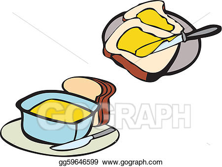 Vector butter illustration . Bread clipart breakfast bread