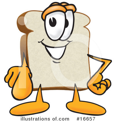 Clipart bread character. Illustration by toons biz