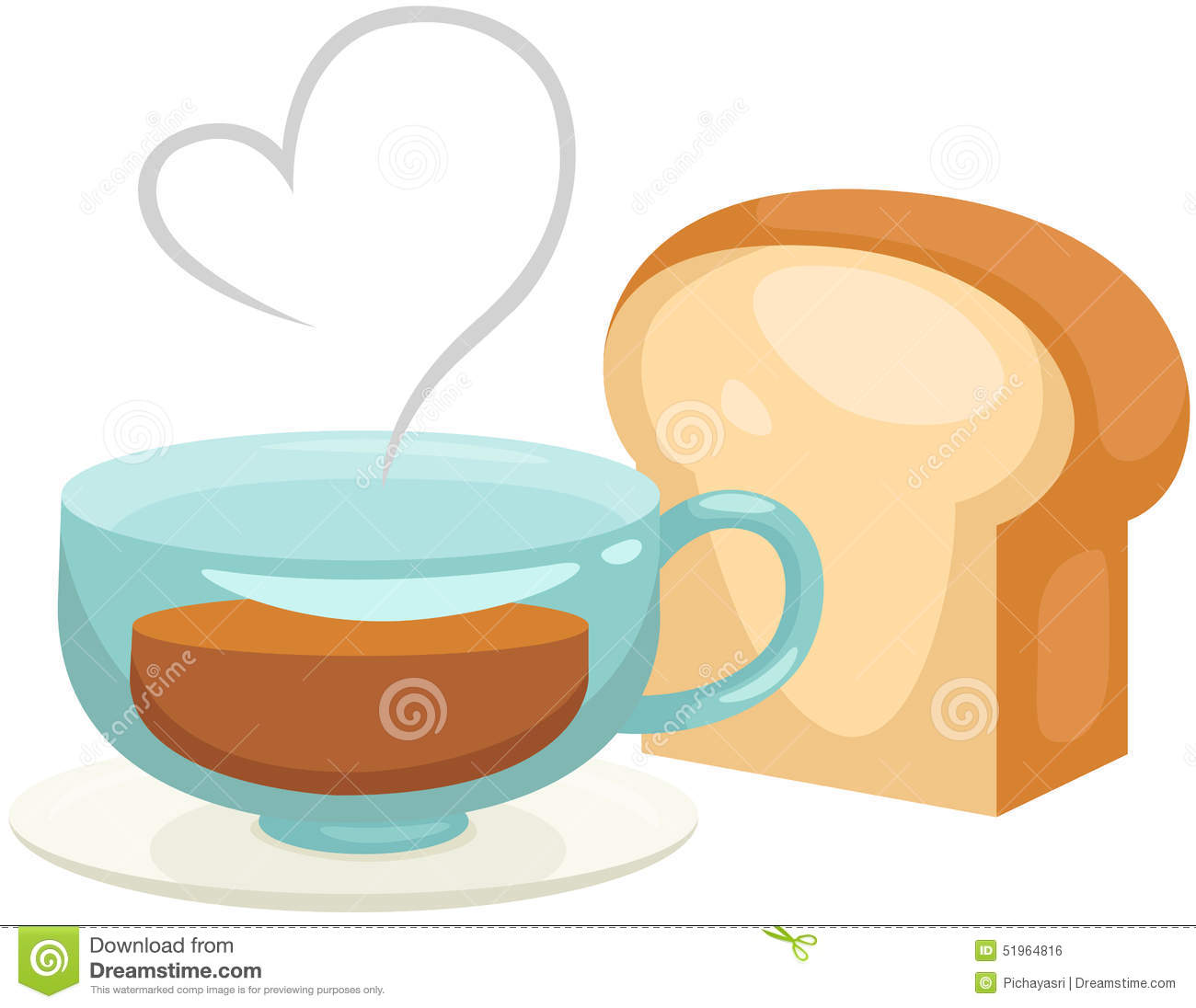 bread clipart coffee