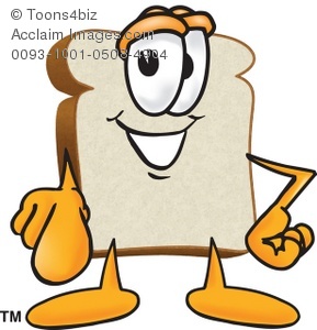 Bread clipart happy. Cartoon slice pointing 