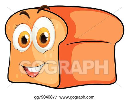 Vector illustration loaf of. Bread clipart happy