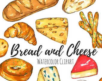 bread clipart watercolor