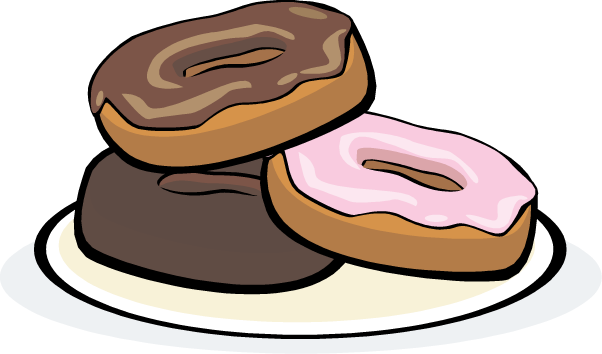 Breakfast donuts . Donut clipart plate donut