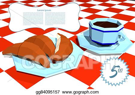 Vector art banner with. Breakfast clipart french
