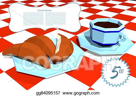 Breakfast clipart french. Vector art banner with