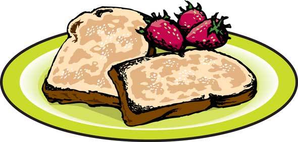 Baked toast with apple. Breakfast clipart french