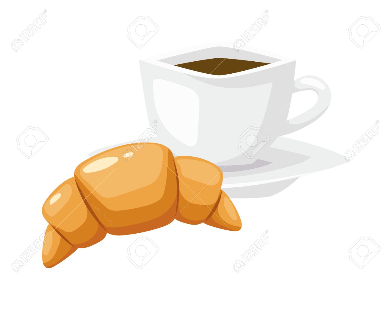 Croissant vector food with. Breakfast clipart french