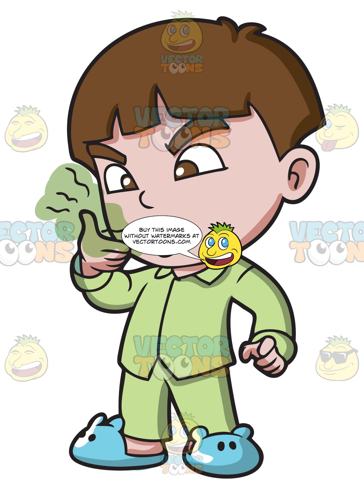 Smell clipart smelly kid. A boy smelling his