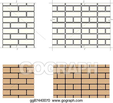 Brick clipart two. Vector illustration row masonry