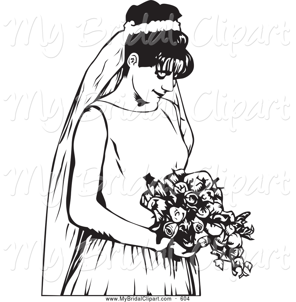 bride clipart black and white
