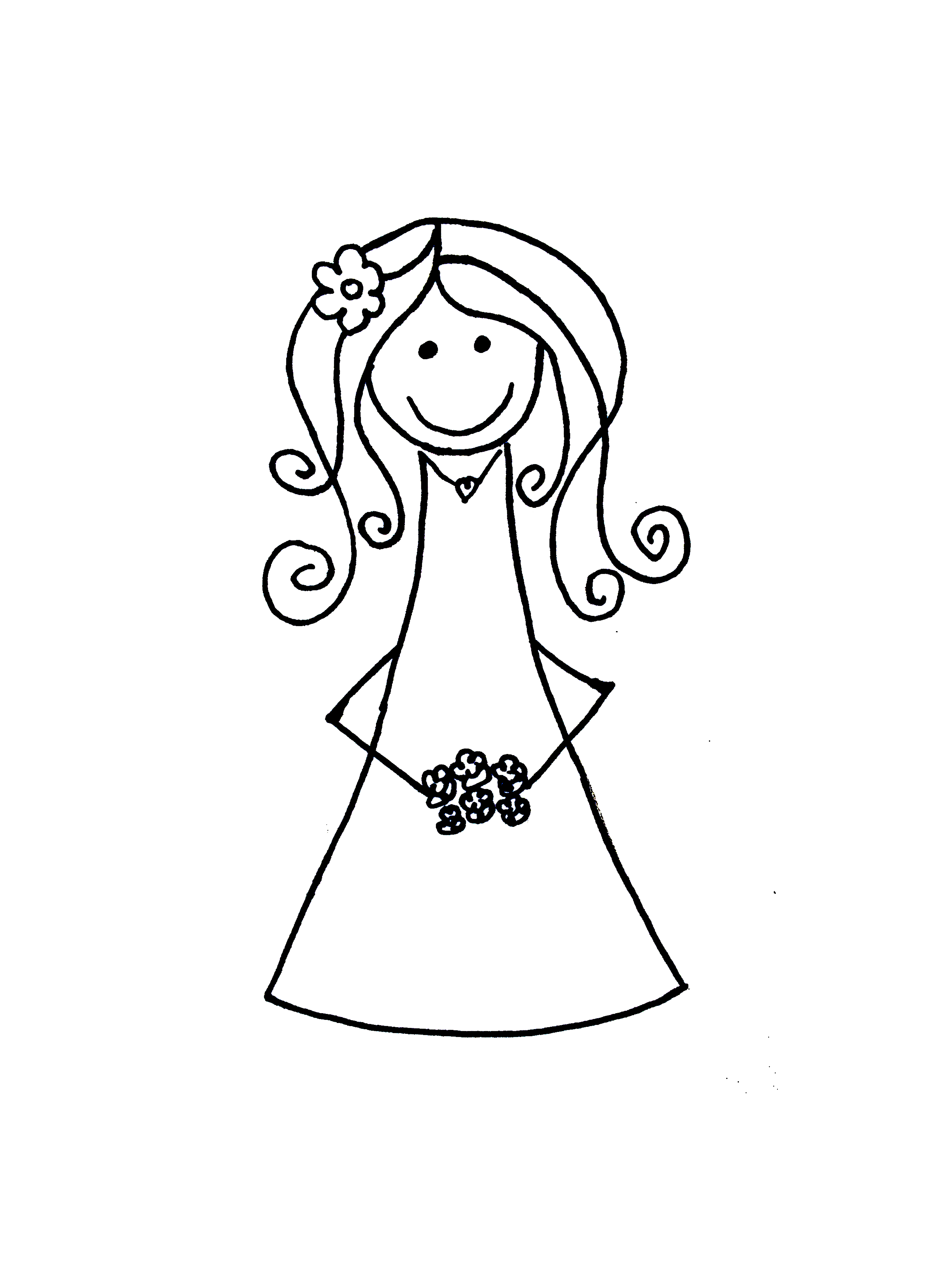 bridal clipart black and white