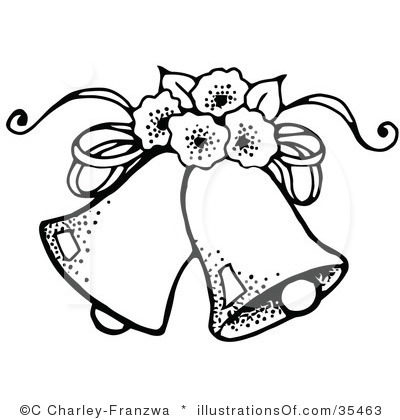 Bells clipart wedding day. Black and white panda