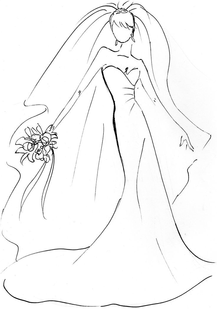 bridal clipart bride sketch