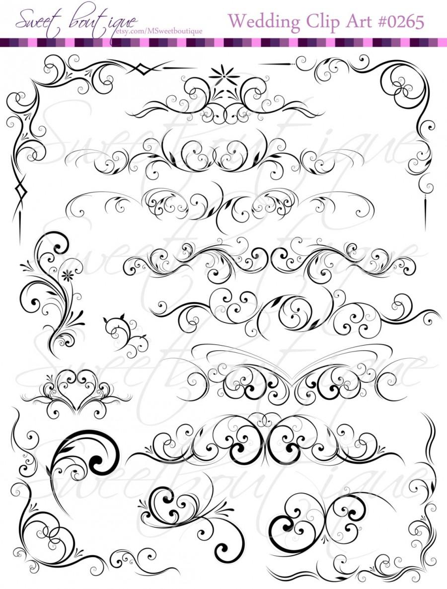 Bridal clipart decor. Black digital clip art