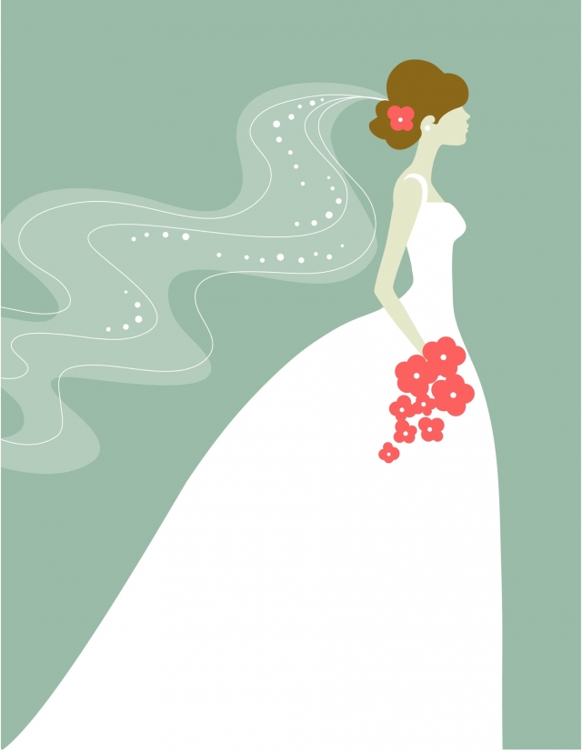 Bride cliparts to be. Bridal clipart elegance