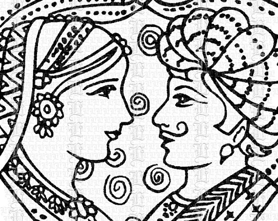 Vintage henna tattoo mendhi. Bridal clipart hindu