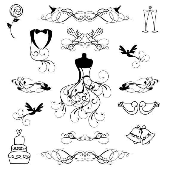 bride clipart line drawing