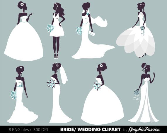 Bridal clipart marriage. Wedding bride digital groom