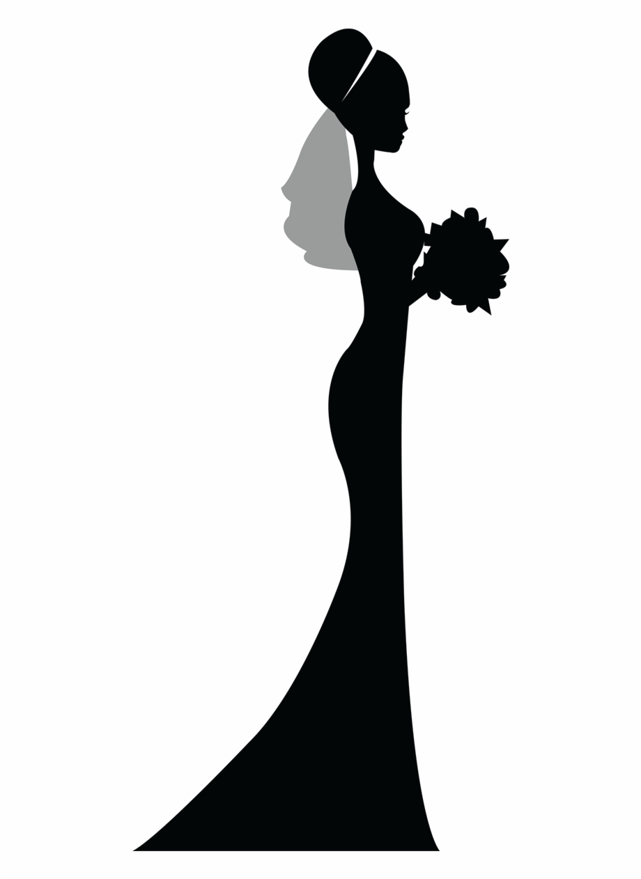 Bridal clipart svg. Bride silhouette file black