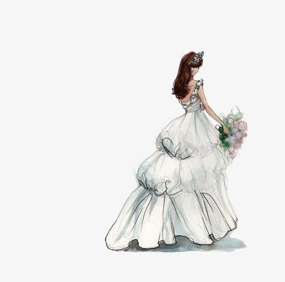 bridal clipart wedding gown