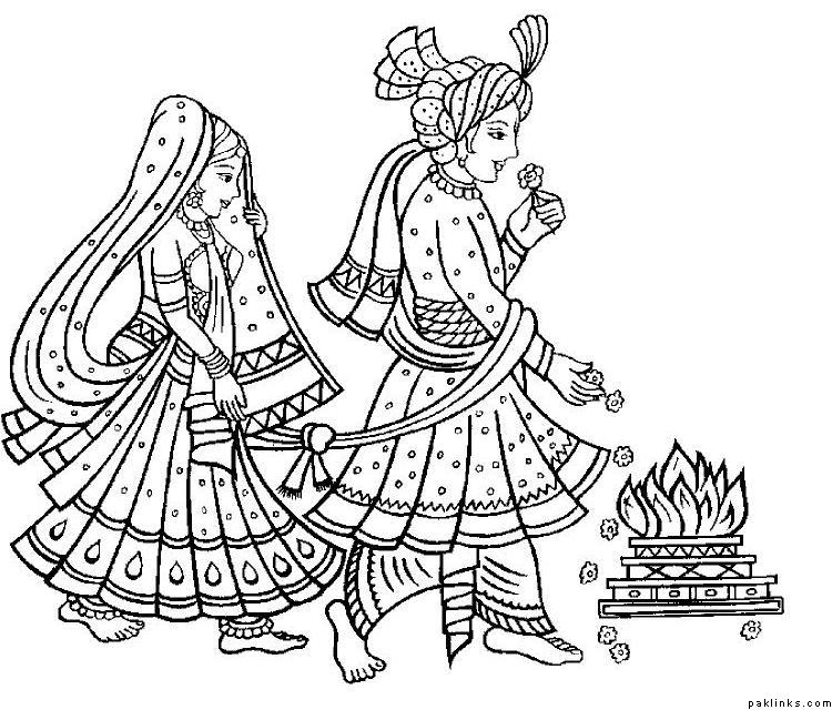 Marriage clipart line art.  collection of hindu