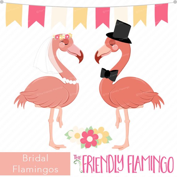 flamingo clipart bride