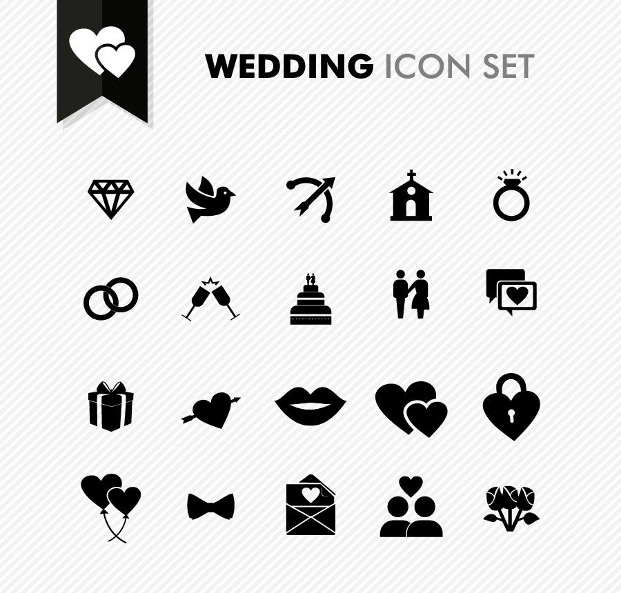 Bride clipart icon. Black white wedding pack