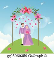 Bride clipart muslimah. Eps illustration couple muslim