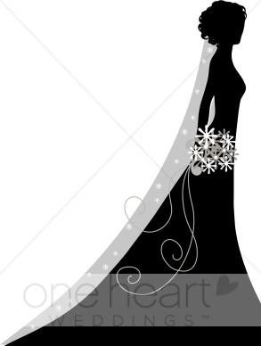 Bridal clipart silhouette. Veiled bride images