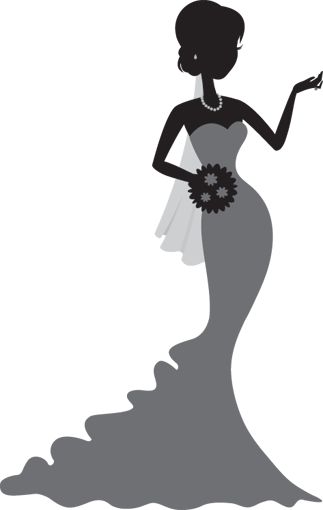 Bride and groom free. Bridal clipart silhouette