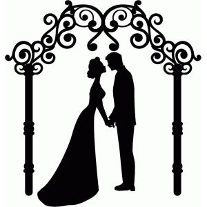 Bride clipart two. Bridal silhouette clip art
