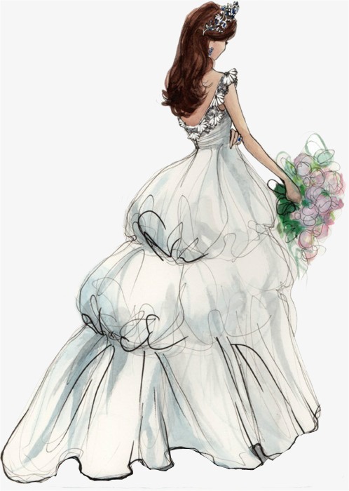 bride clipart watercolor