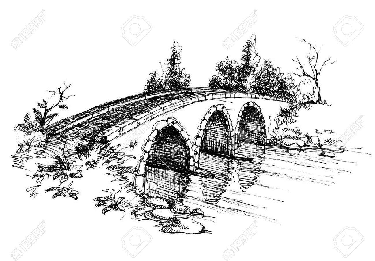 bridge clipart doodle