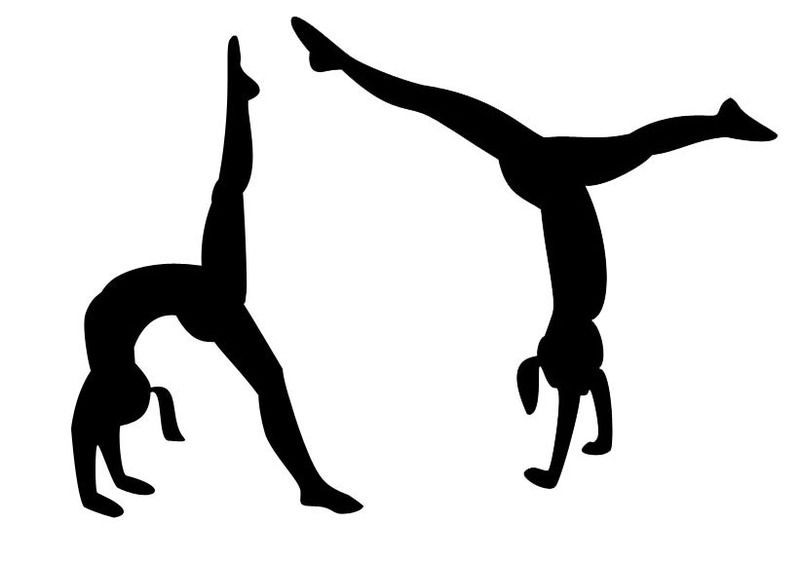 Gymnast clipart black and white. Silhouette bridge at getdrawings