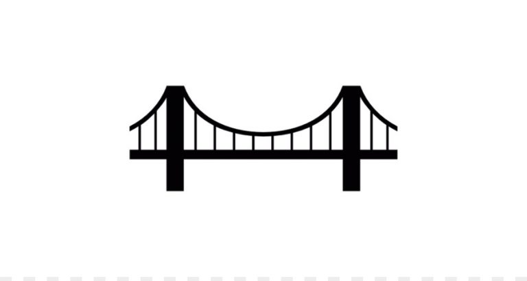 Bridge clipart logo. Simple golden gate suspension