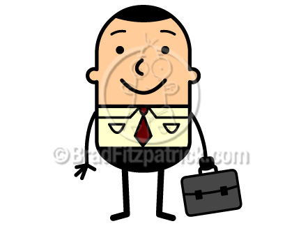 Businessman clipart cartoon. Holding briefcase clip art