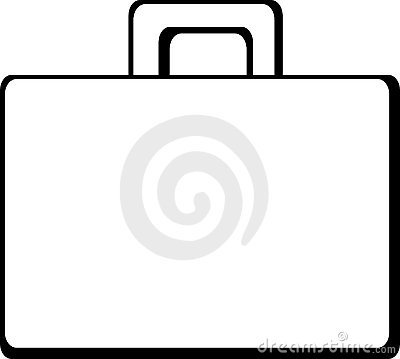 Briefcase clipart black and white. 