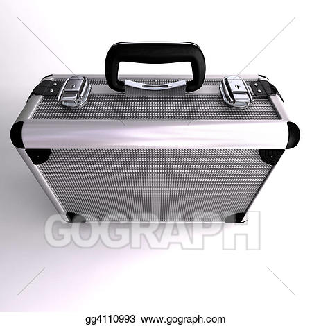 Briefcase clipart silver. Stock illustration drawing gg