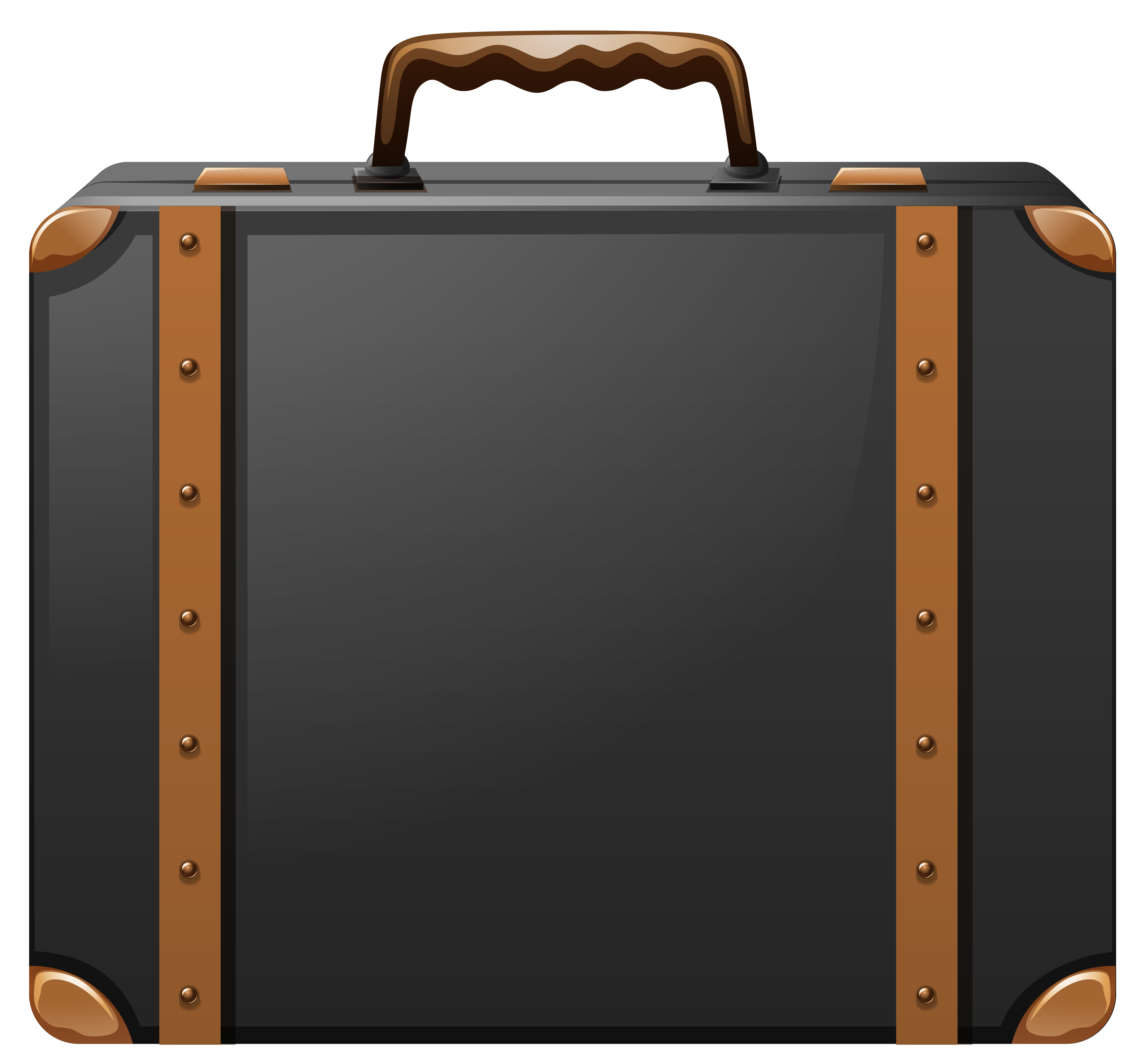 Black and png image. Luggage clipart brown suitcase