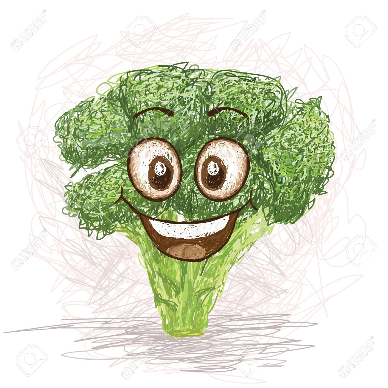 broccoli clipart happy