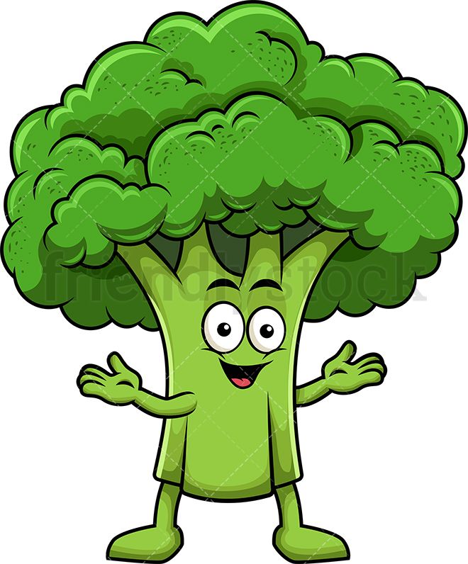 Happy character cartoon vector. Broccoli clipart talking